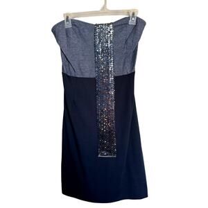 Max Rave Strapless Navy Mini Dress Size Large